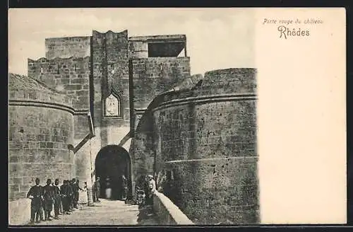 AK Rhôdes, Porte rouge du château, mittelalterliches Stadttor