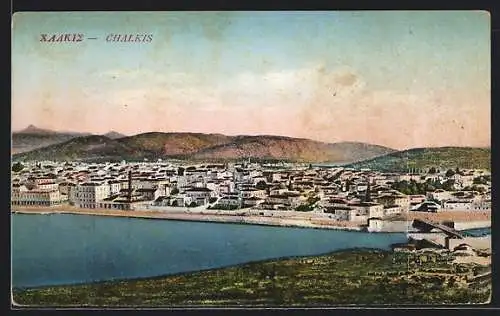 AK Chalkis, Blick von einer Anhöhe auf den Ort