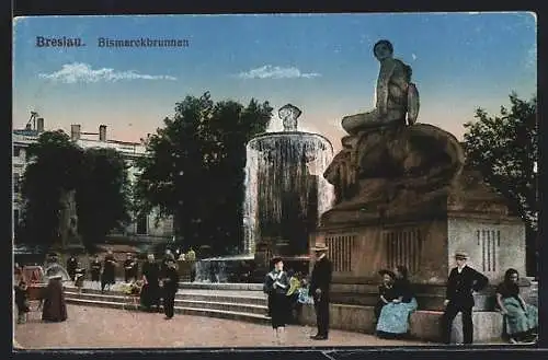 AK Breslau, Bismarckbrunnen