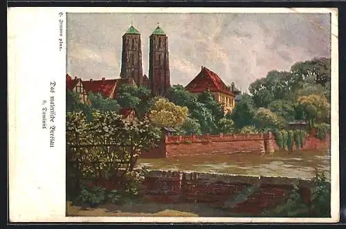 Künstler-AK Breslau, Dom auf der Dominsel