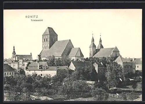 AK Konitz, Teilansicht mit Kirchen