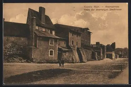 AK Konitz, Rhämestrasse, Reste der ehemaligen Stadtmauer