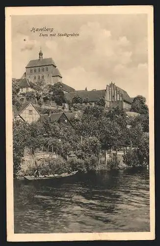 AK Havelberg, Dom mit Stadtgraben