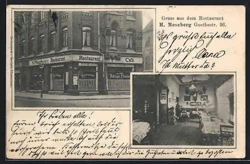 AK Hannover, Restaurant H. Meseberg, Goethestrasse 36