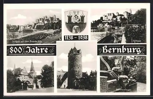 AK Bernburg, Bärenzwinger, Schlosshof, Till Eulenspiegelturm, Schloss