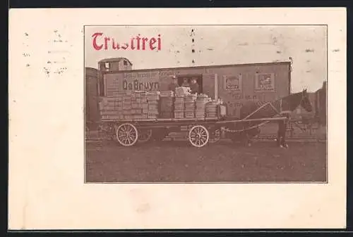 AK Hannover, De Bruyn`s Margarine-Werke, Beladener Pferdewagen