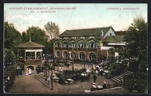 AK Limmer b. Hannover, Konzert-Gasthaus Schwanenburg C. Hünerberg