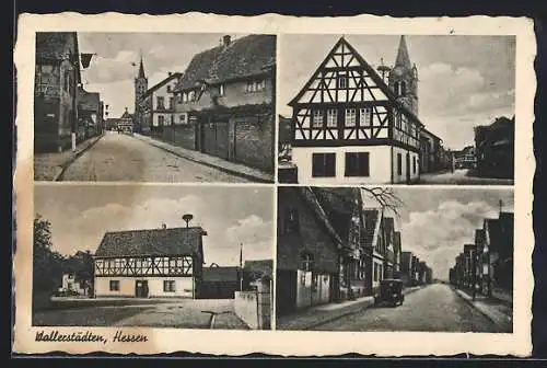 AK Wallerstädten /Hessen, Fachwerkhaus, Strassenpartien