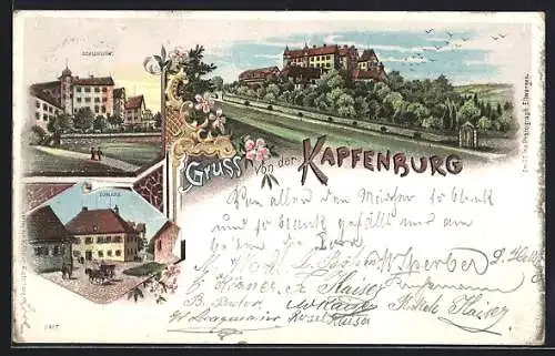 Lithographie Kapfenburg, Schlosshof, Domäne
