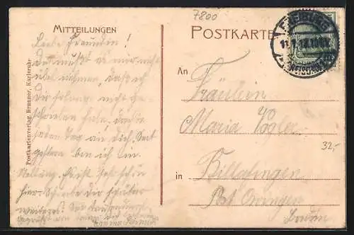 AK Freiburg i. B., Strassenbahn in der Schwarzwaldstrasse