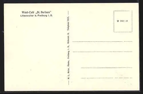 AK Littenweiler b. Freiburg, Wald-Café St. Barbara