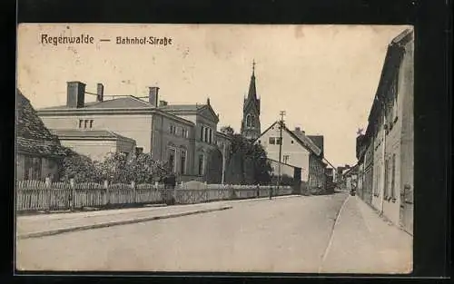 AK Regenwalde, Partie in der Bahnhofstrasse