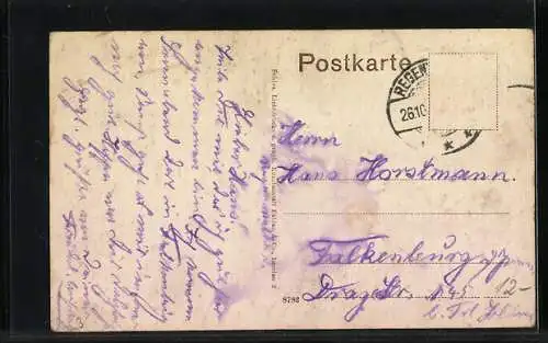 AK Regenwalde, Partie in der Bahnhofstrasse