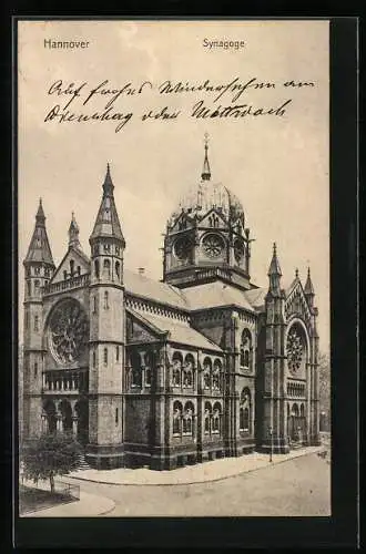 AK Hannover, Ansicht der Synagoge