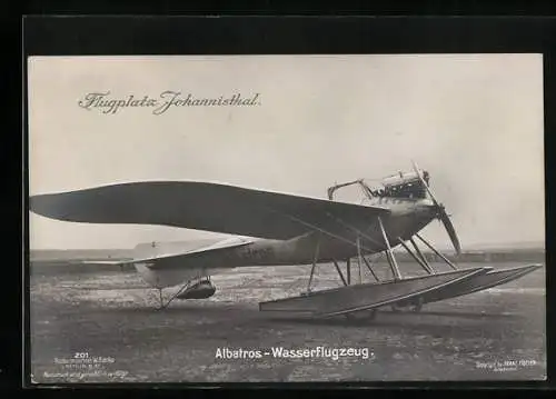 Foto-AK Sanke Nr. 201: Johannisthal, Flugplatz, Albatros-Wasserflugzeug