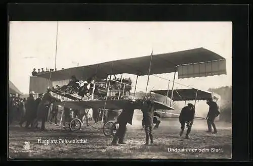 Foto-AK Sanke Nr. 107: Johannisthal, Flugplatz, Lindpaintner beim Start