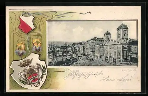 Lithographie Trieste, Riva Carciotti, Wappen