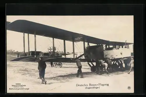 Foto-AK Sanke Nr. 1039: Deutsches Riesen-Flugzeug, Englandflieger