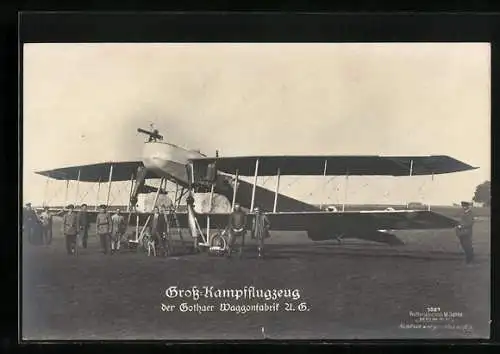 Foto-AK Sanke Nr. 1021: Gross-Kampfflugzeug der Gothaeer Waggonfabrik AG