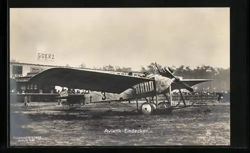 Foto-AK Sanke: Flugzeug Aviatik-Eindecker