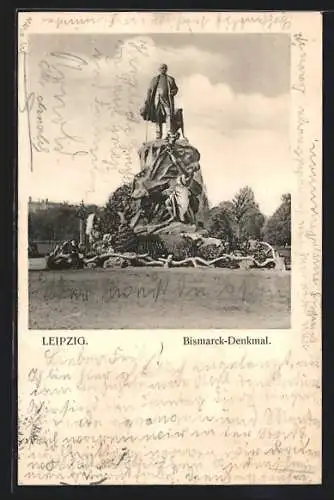 AK Leipzig, Am Bismarck-Denkmal