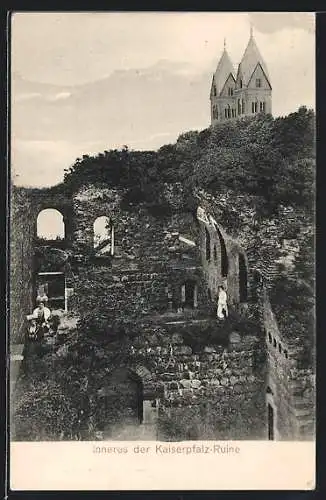 AK Kaiserswerth, Inneres der Kaiserpfalz-Ruine