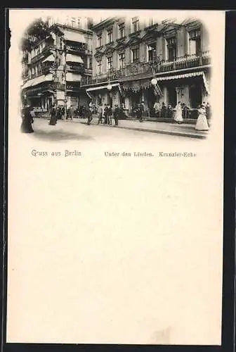 AK Berlin, Café Bauer, Kranzler-Ecke unter den Linden