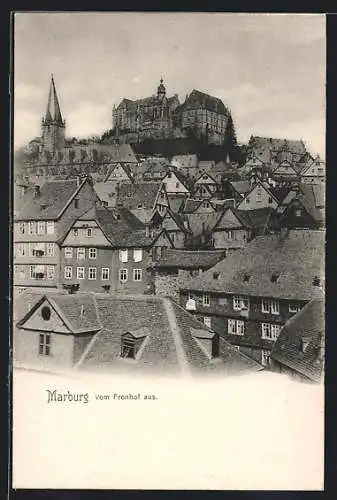 AK Marburg, Ortsansicht vom Fronhof aus