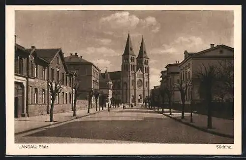 AK Landau /Pfalz, Strassenpartie am Südring