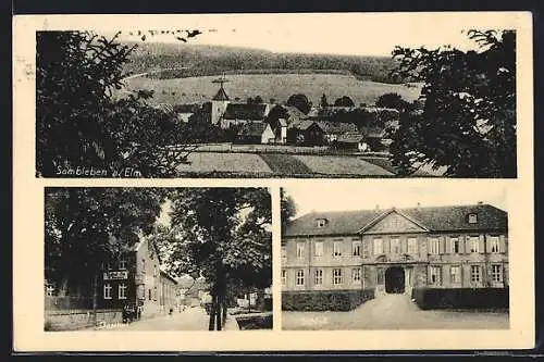 AK Sambleben a. Elm, Gasthof W. Borchers, Schloss