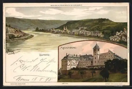 Künstler-AK Carl Biese: Boppard, Marienberg, Gesamtansicht