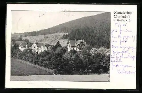 AK Goslar a. H., Sanatorium Marienbad aus der Vogelschau