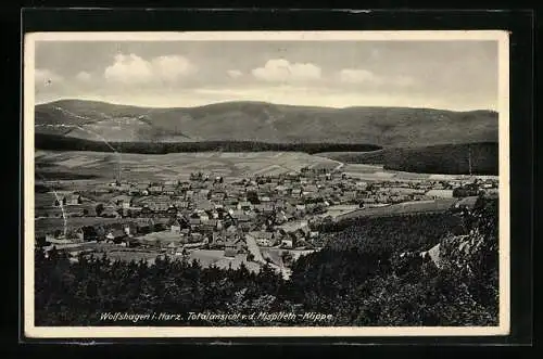 AK Wolfshagen / Harz, Ortspanorama von der Misplieth-Klippe