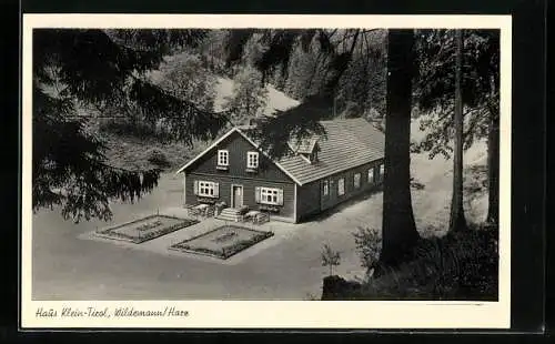 AK Wildemann /Harz, Pension Haus Klein-Tirol F. Mayr aus der Vogelschau