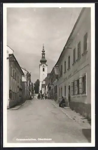 AK Gramastetten /Oberdonau, Uhrfahr-Umgebung mit Kirche und Uhrmacher u. Lederhandlung Heinrich Stummer