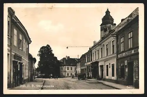 AK Kilb, Strassenpartie mit Gasthaus v. Alois Lechner