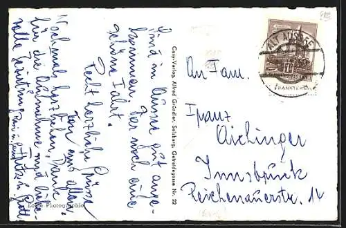 AK Bad-Aussee, Alpengasthof Wasnerin mit Dachstein