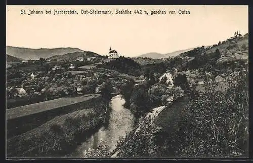 AK St. Johann b. Herberstein, Ortsansicht mit Kirche