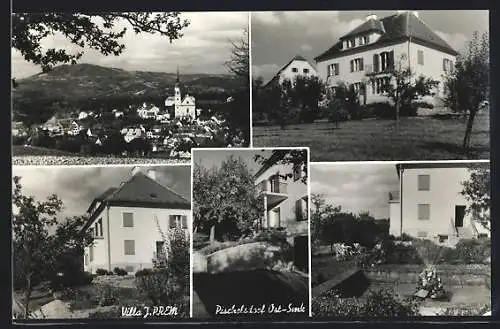 AK Pischelsdorf /Ost-Stmk., Villa J. Prem, Ortsansicht aus der Vogelschau