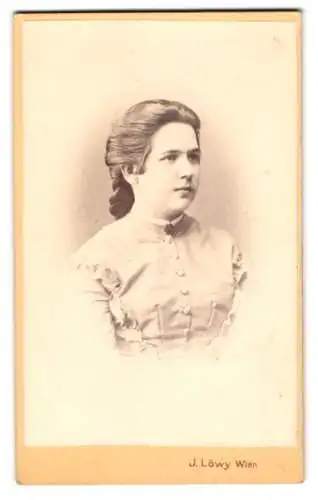 Fotografie J. Löwy, Wien, Weihburggasse, Bürgerliche mit Flechtfrisur
