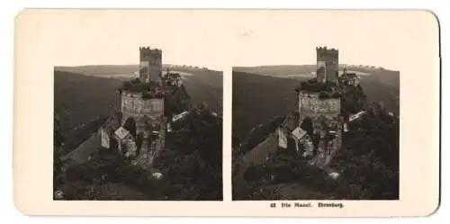 Stereo-Fotografie NPG, Berlin, Ansicht Brodenbach, Blick nach der Burg Ehrenburg an der Mosel