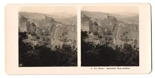 Stereo-Fotografie NPG, Berlin, Ansicht Berncastel, Blick nach der Burg Landshut und dem Ort