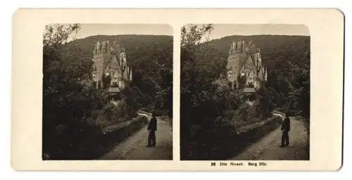 Stereo-Fotografie NPG, Berlin, Ansicht Wierschem, Weg und Blick nach der Burg Eltz