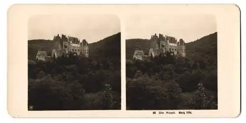 Stereo-Fotografie NPG, Berlin, Ansicht Wierschem, Blick nach der Burg Eltz