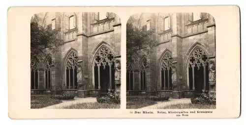 Stereo-Fotografie NPG, Berlin, Ansicht Mainz, Klostergarten und Kreuzgang am Dom