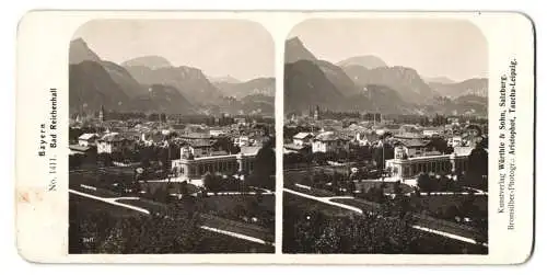 Stereo-Fotografie Würthle & Sohn, Salzburg, Ansicht Bad Reichenhall, Blick auf die Stadt mit Kolonnade