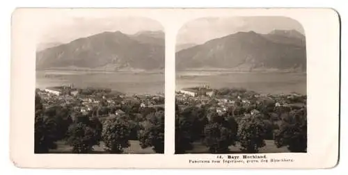 Stereo-Fotografie NPG, Berlin, Ansicht Tegernsee, Blick nach dem Ort mit Kloster Tegernsee gegen Hirschberg