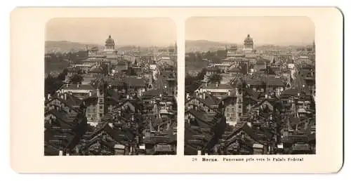 Stereo-Fotografie NPG, Berlin, Ansicht Berne, Panorame pris vers le Palais Federal