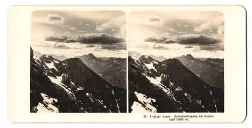 Stereo-Fotografie NPG, Berlin, Ansicht Oberstdorf, Sonnenuntergang am Bockkarkopf