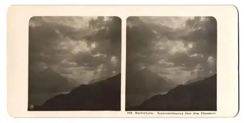 Stereo-Fotografie NPG, Berlin, Ansicht Interlaken, Sonnenuntergang mit Herderkulm und Thunersee